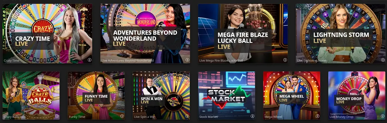 Betfair Casino live casino section