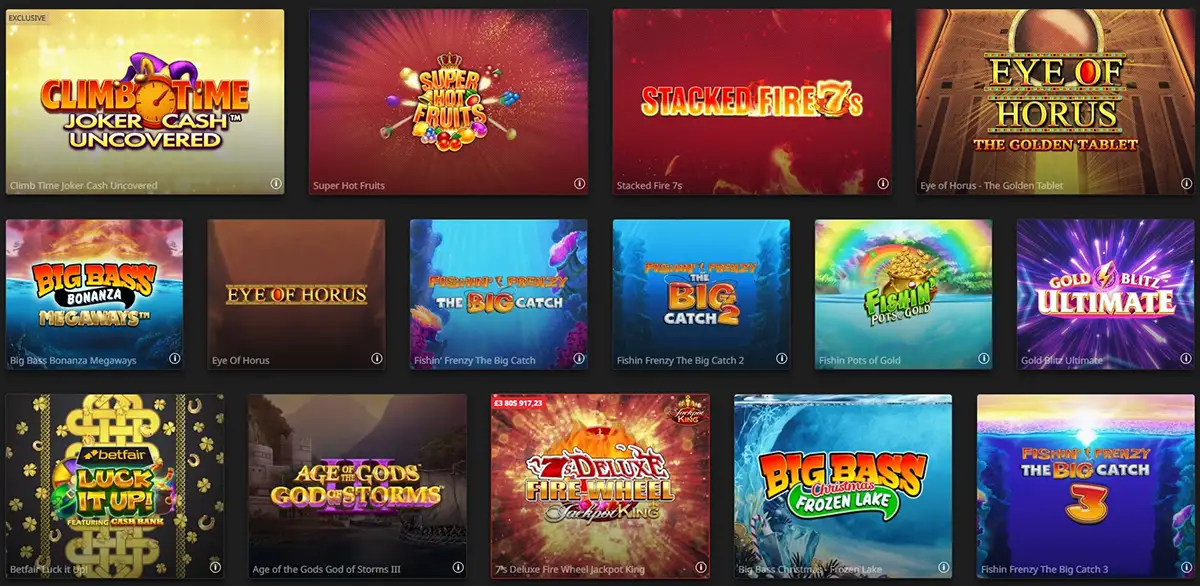Betfair Casino popular slots